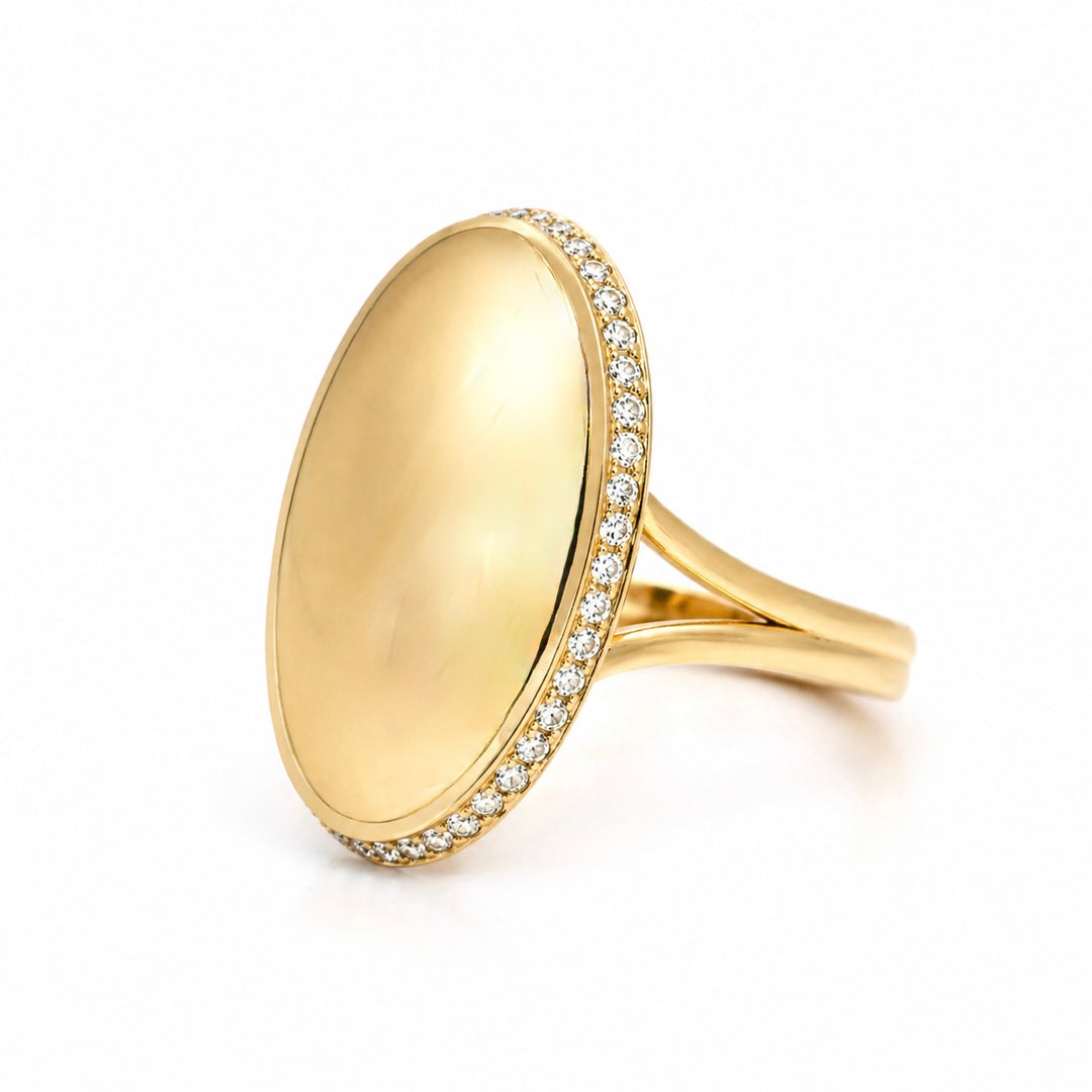 GOLD AND DIAMOND DOME RING