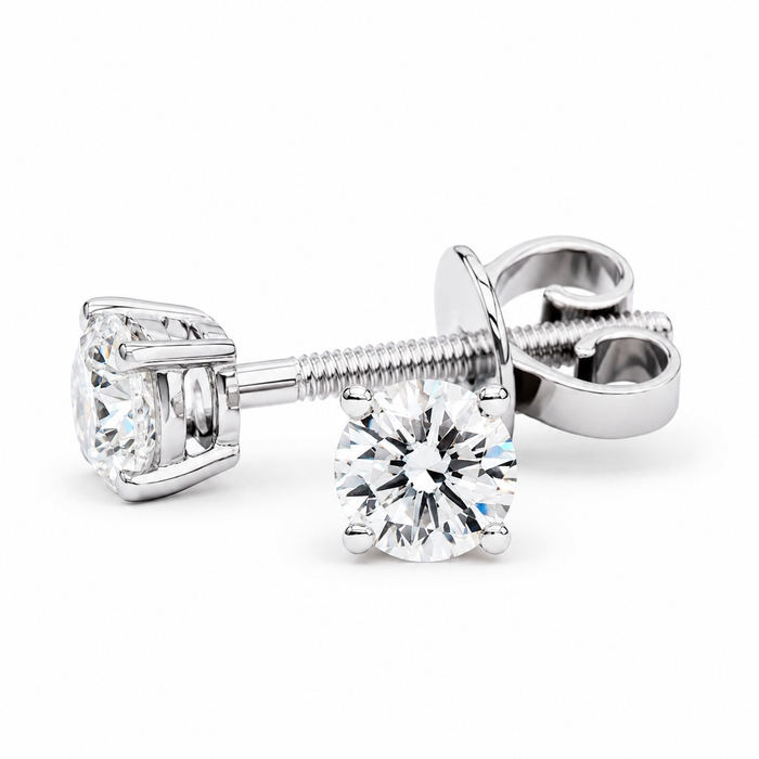 HANDCRAFTED 0.50CT DIAMOND STUD EARRINGS