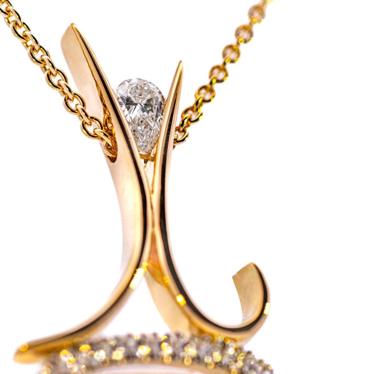 "CHIMES" HANDCRAFTED OPAL AND DIAMOND PENDANT