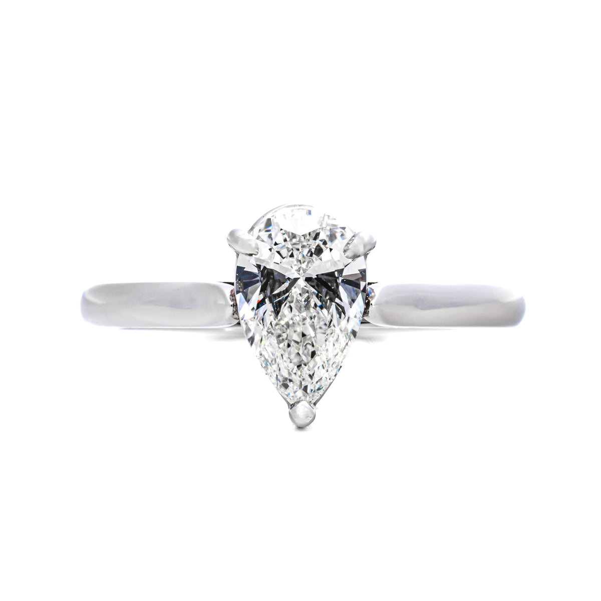 Pear-cut diamond solitaire ring in white gold, NY2K Jewellers, Maroochydore