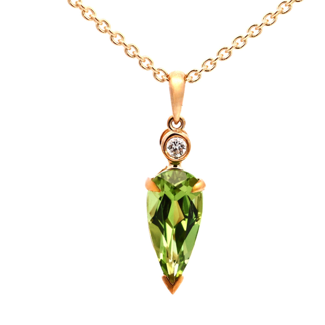"ERO" PERIDOT AND DIAMOND PENDANT