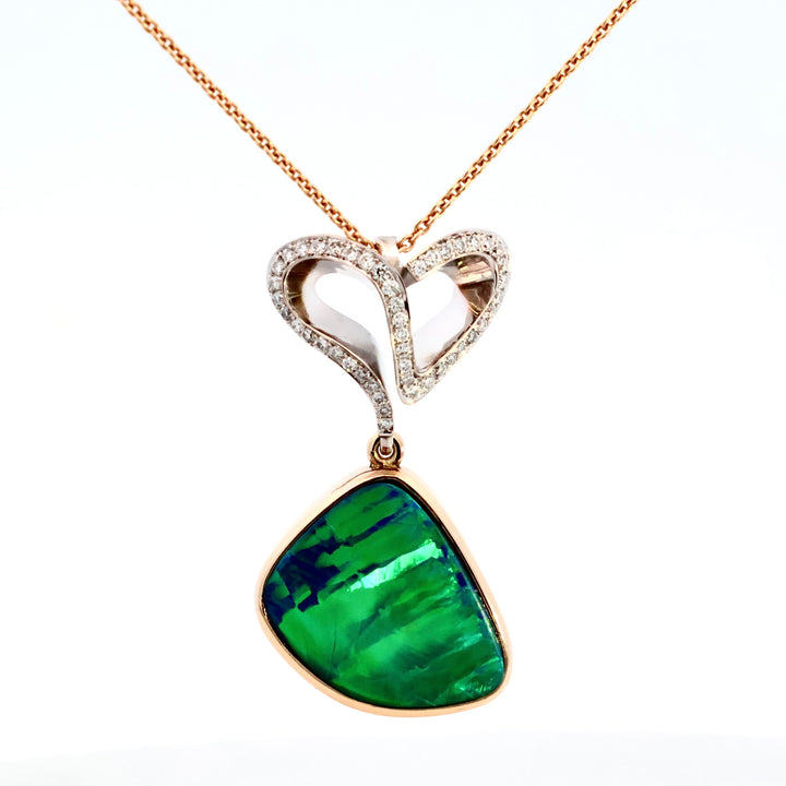 "HEART AND SOUL" OPAL AND DIAMOND NECKLET