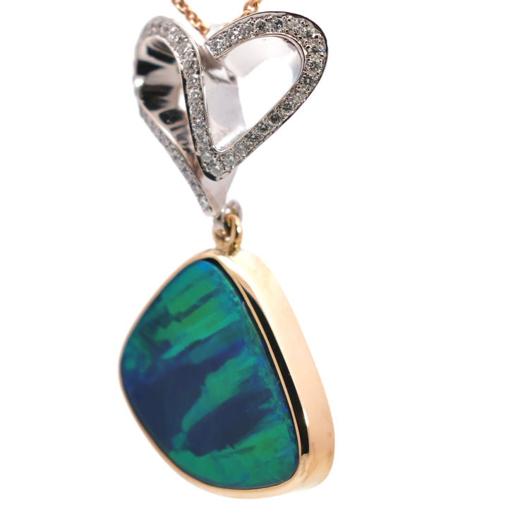 "HEART AND SOUL" OPAL AND DIAMOND NECKLET