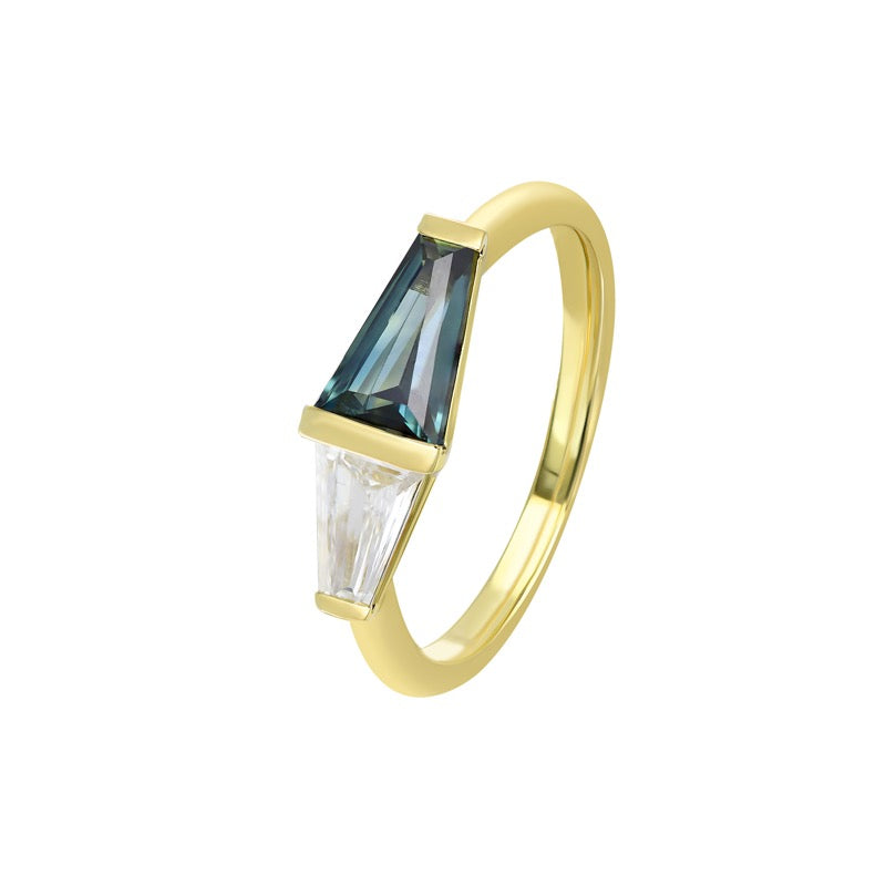 LIGHT BLUE SAPPHIRE AND DIAMOND RING - THEA