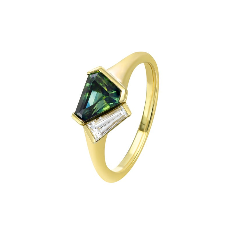 PARTI SAPPHIRE AND DIAMOND RING - WREN