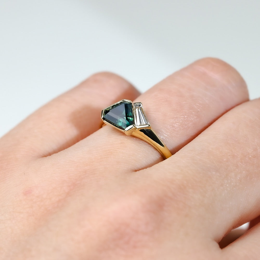 PARTI SAPPHIRE AND DIAMOND RING - WREN