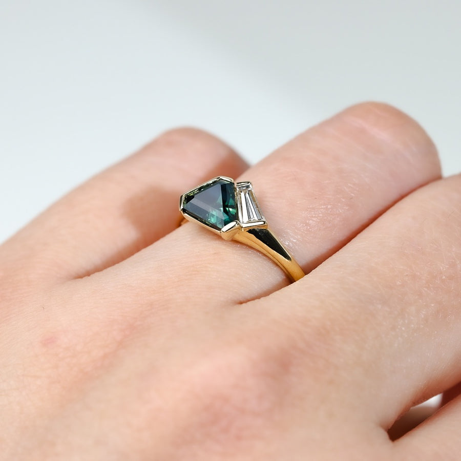 PARTI SAPPHIRE AND DIAMOND RING - WREN