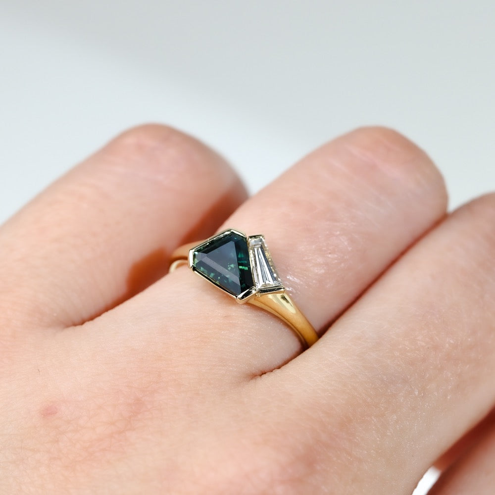 PARTI SAPPHIRE AND DIAMOND RING - WREN