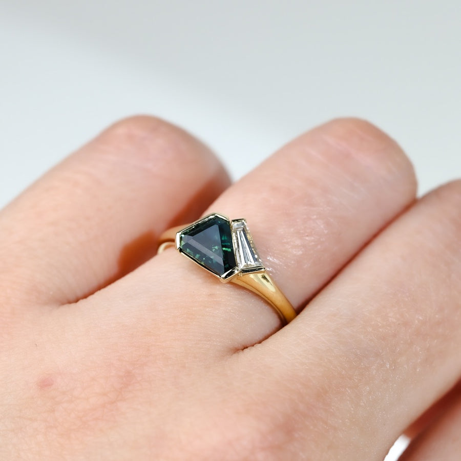 PARTI SAPPHIRE AND DIAMOND RING - WREN