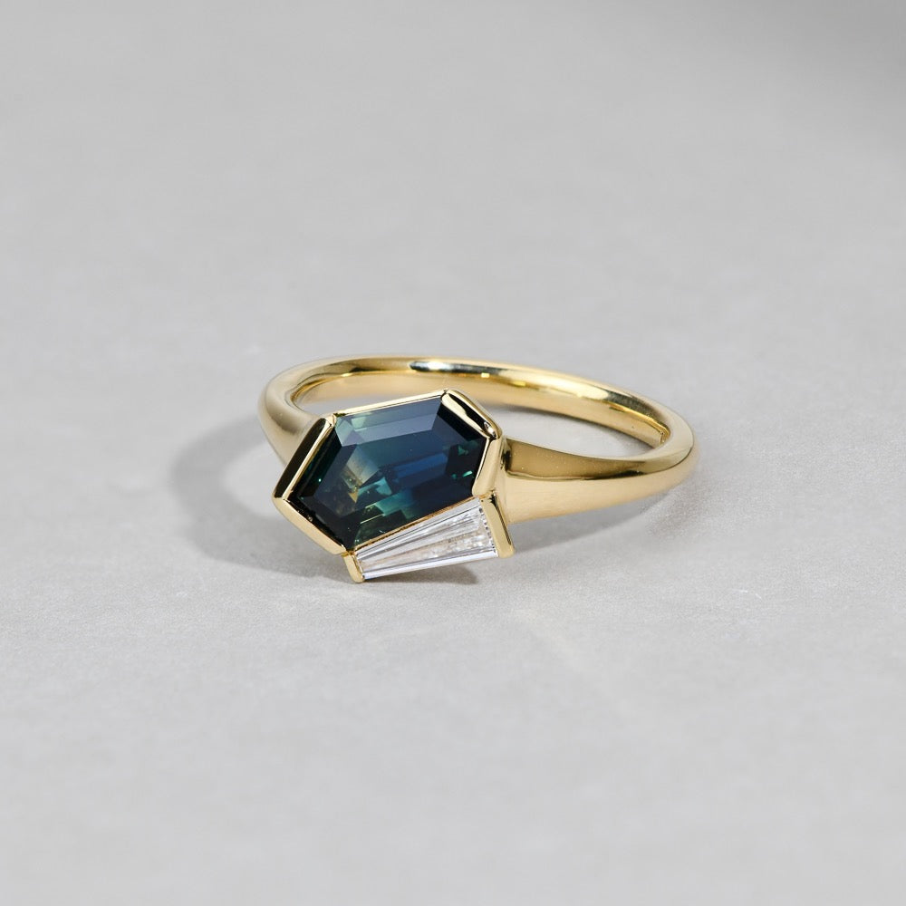 PARTI SAPPHIRE AND DIAMOND RING - FALLON