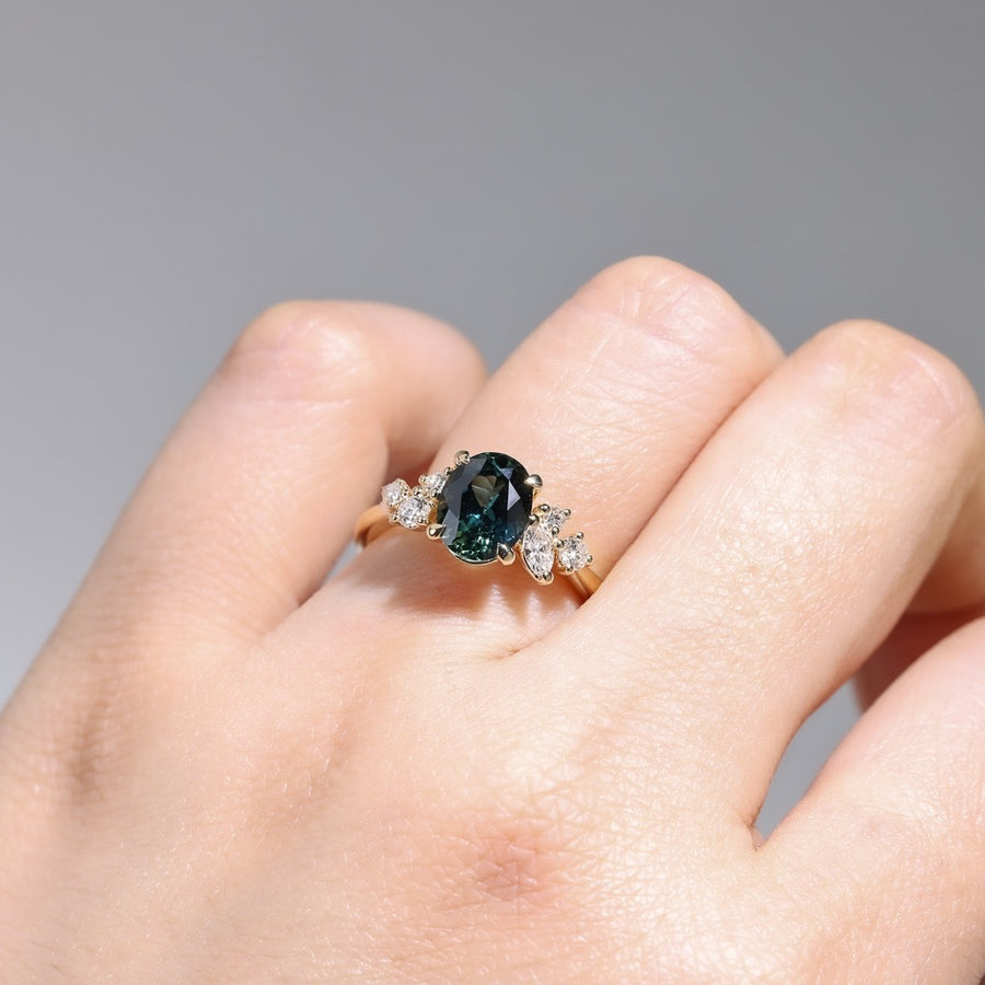 PARTI SAPPHIRE AND DIAMOND RING - AURELIA