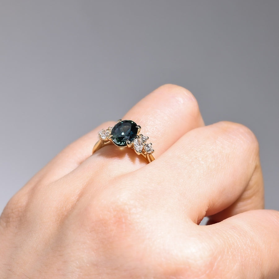 PARTI SAPPHIRE AND DIAMOND RING - AURELIA
