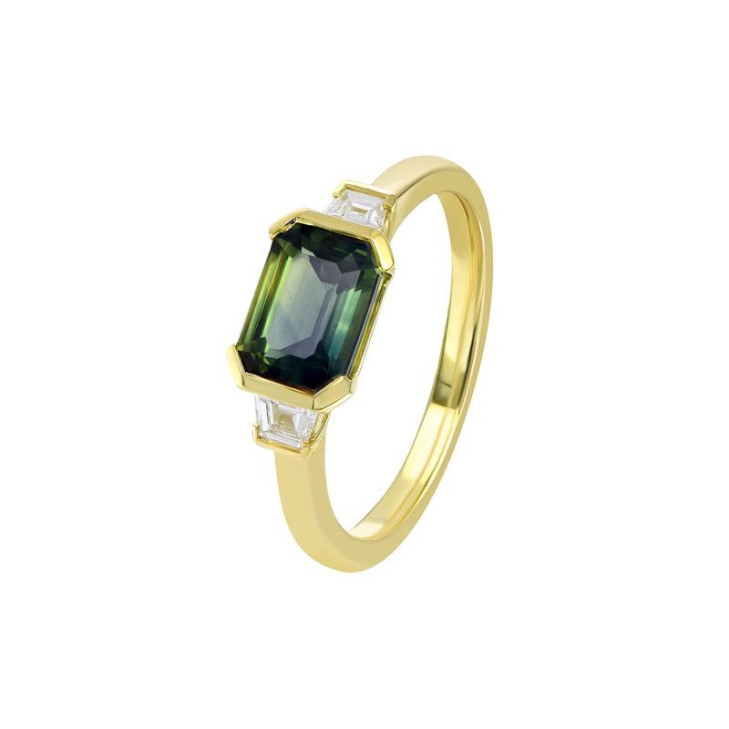 PARTI SAPPHIRE AND DIAMOND RING - ETHAN