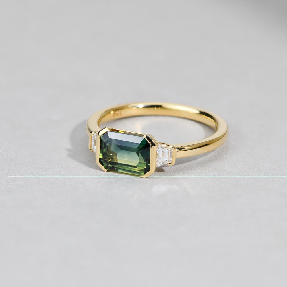 PARTI SAPPHIRE AND DIAMOND RING - ETHAN