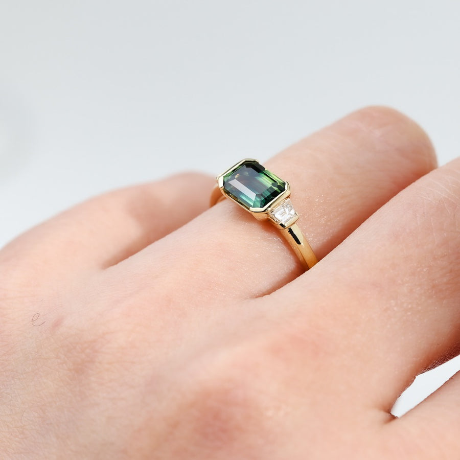 PARTI SAPPHIRE AND DIAMOND RING - ETHAN