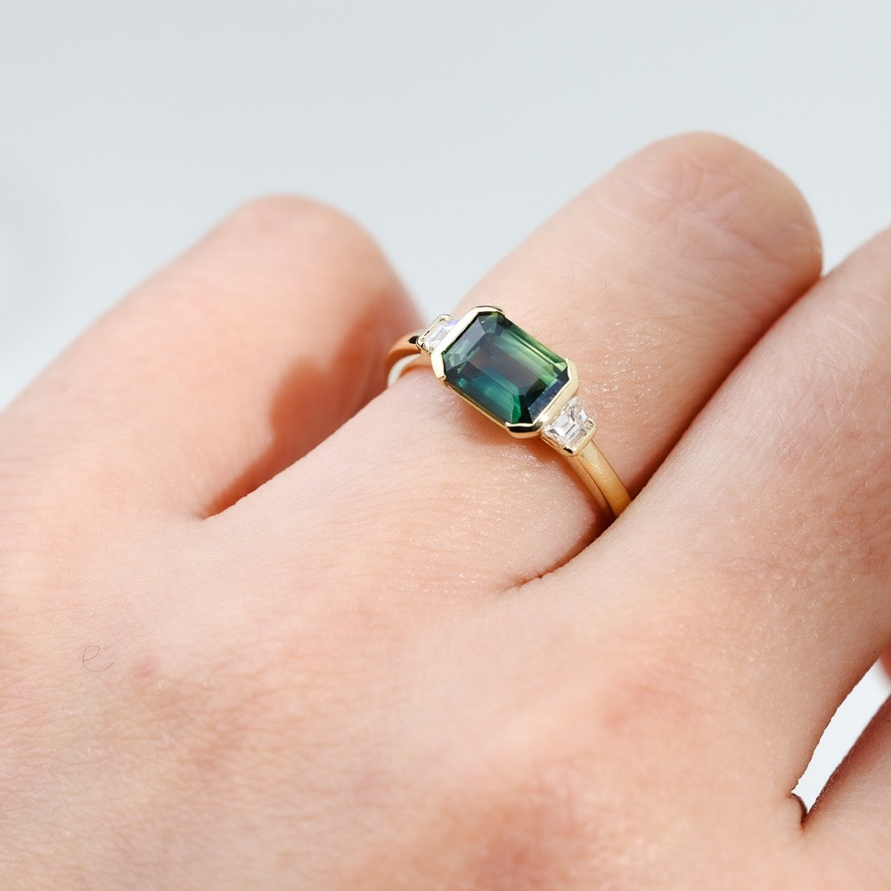 PARTI SAPPHIRE AND DIAMOND RING - ETHAN