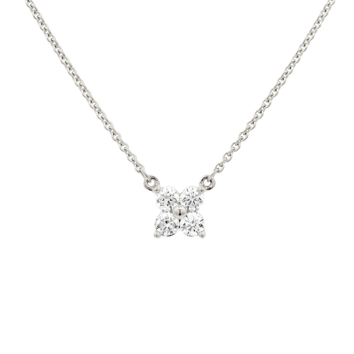 18CT WHITE GOLD FLOWER DIAMOND PENDANT