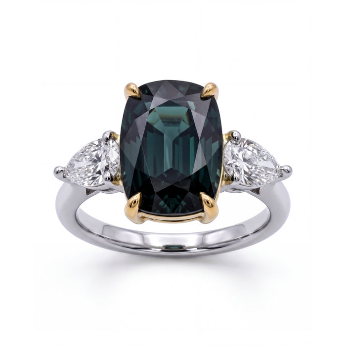 HANDCRAFTED SAPPHIRE AND DIAMOND RING
