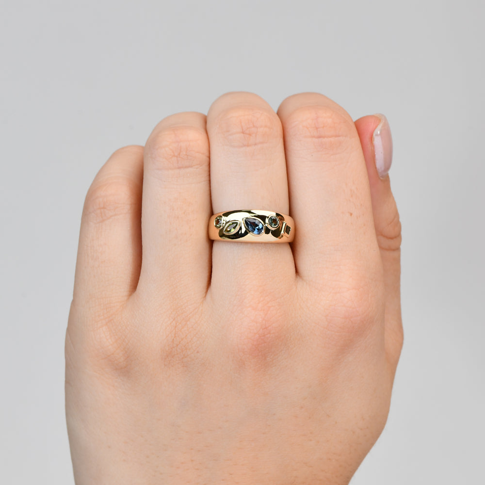 MULTI COLOUR SAPPHIRE RING - AIDEN