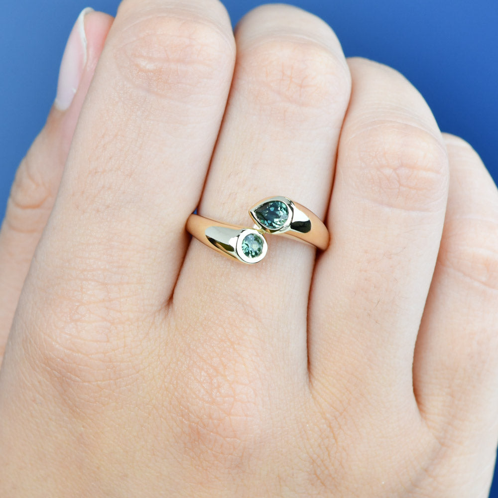 TEAL SAPPHIRE RING - SOLENE
