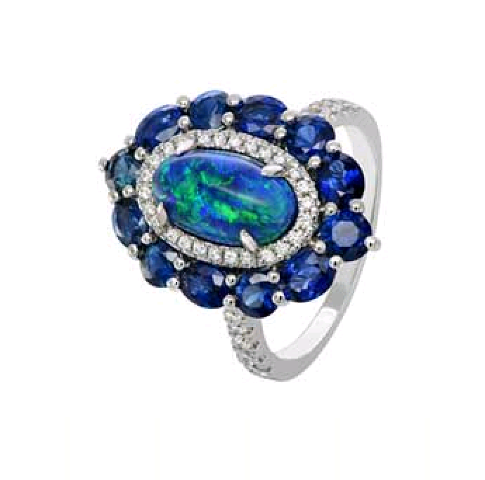 SAPPHIRE DREAMS "BLACK OPAL" RING