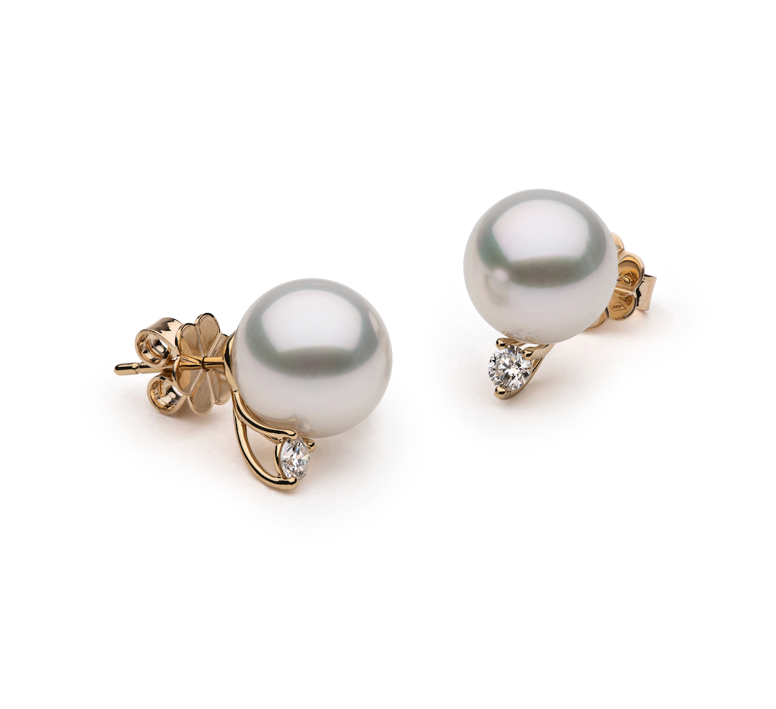AUTORE - Oro South Sea Pearl and Diamond Stud Earrings