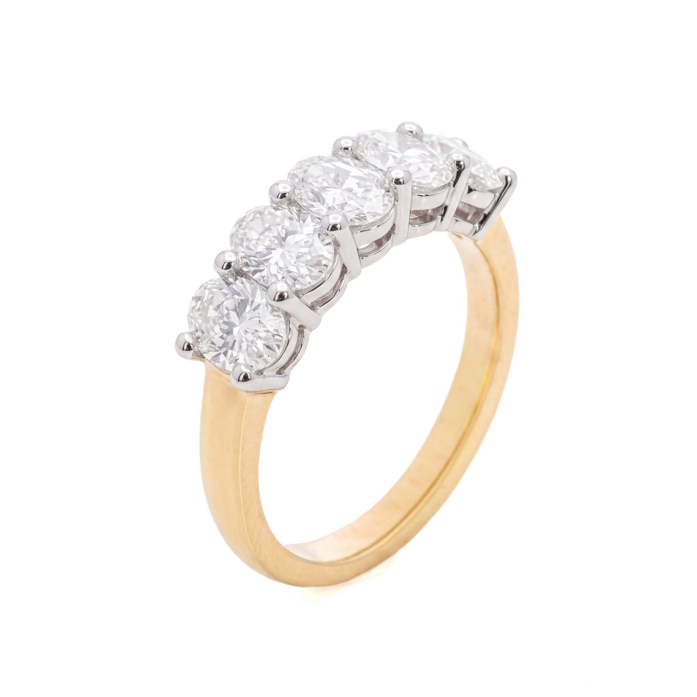 18CT YELLOW GOLD AND PLATINUM DIAMOND RING