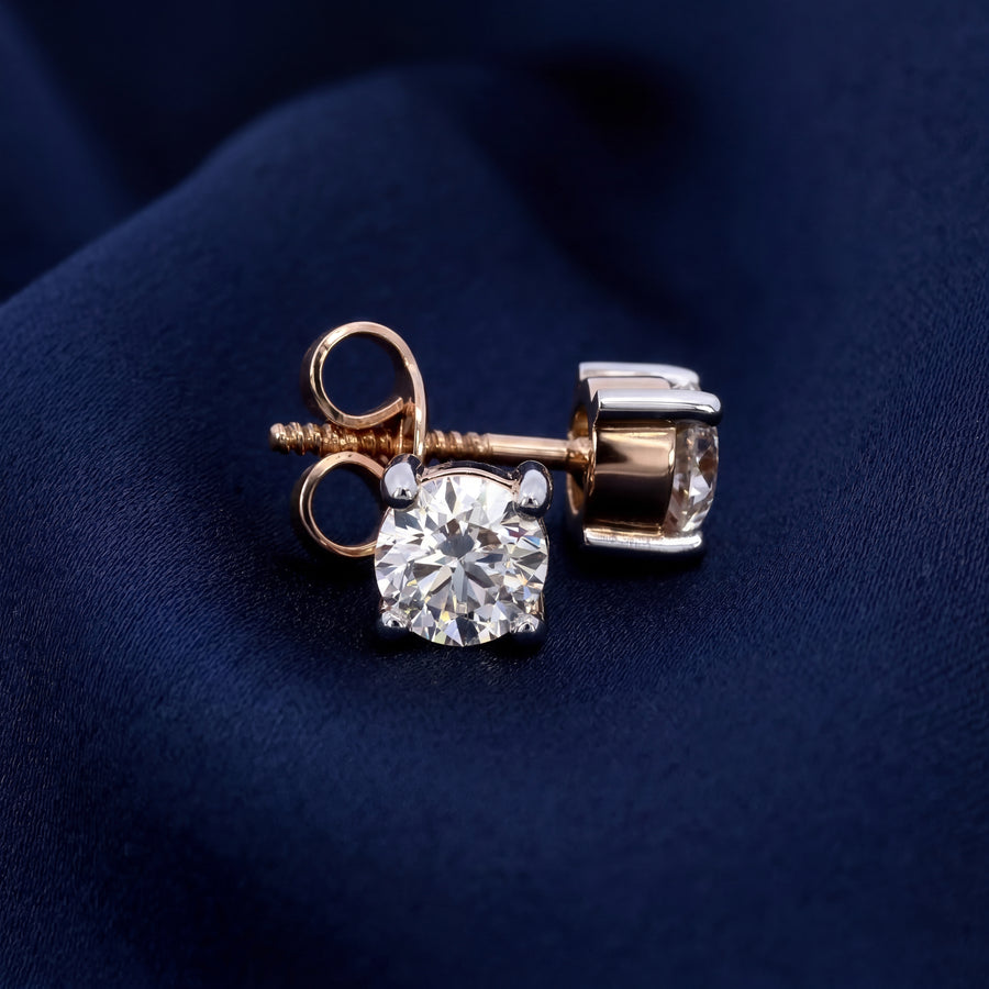 HANDMADE 0.9CT DIAMOND STUD EARRINGS