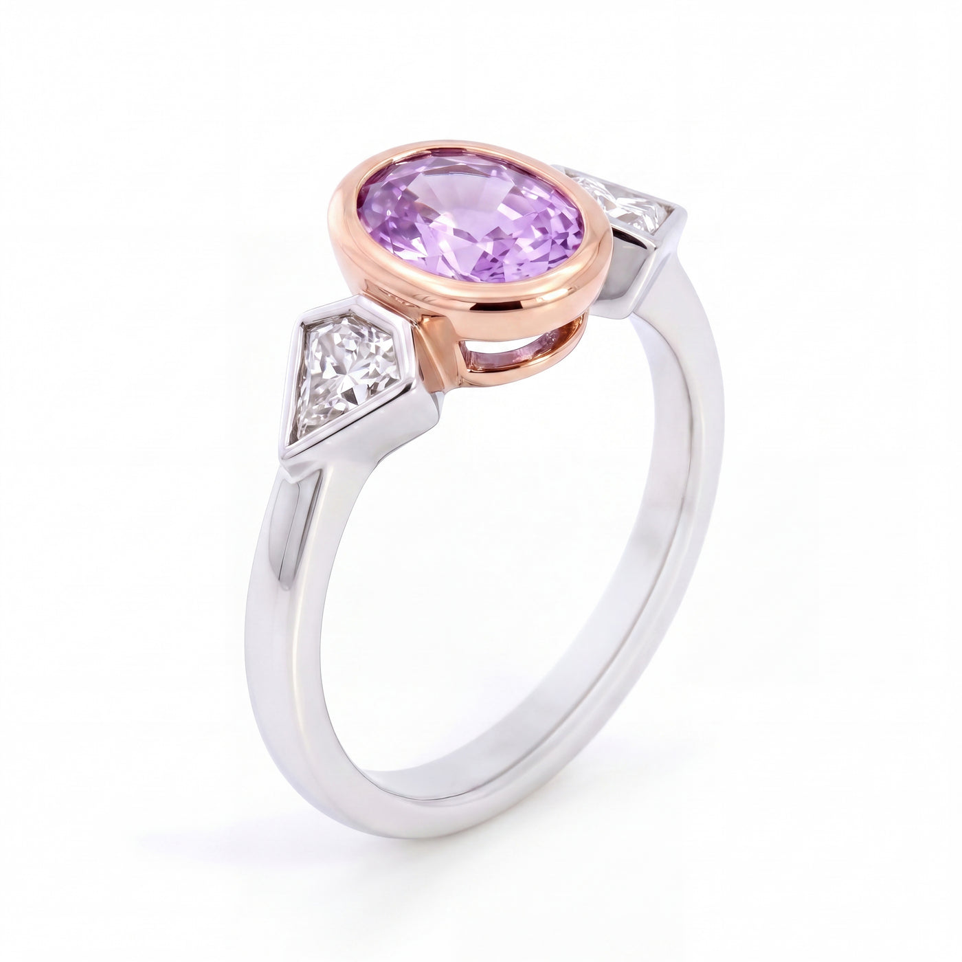 HANDCRAFTED PINK SAPPHIRE/DIAMOND RING