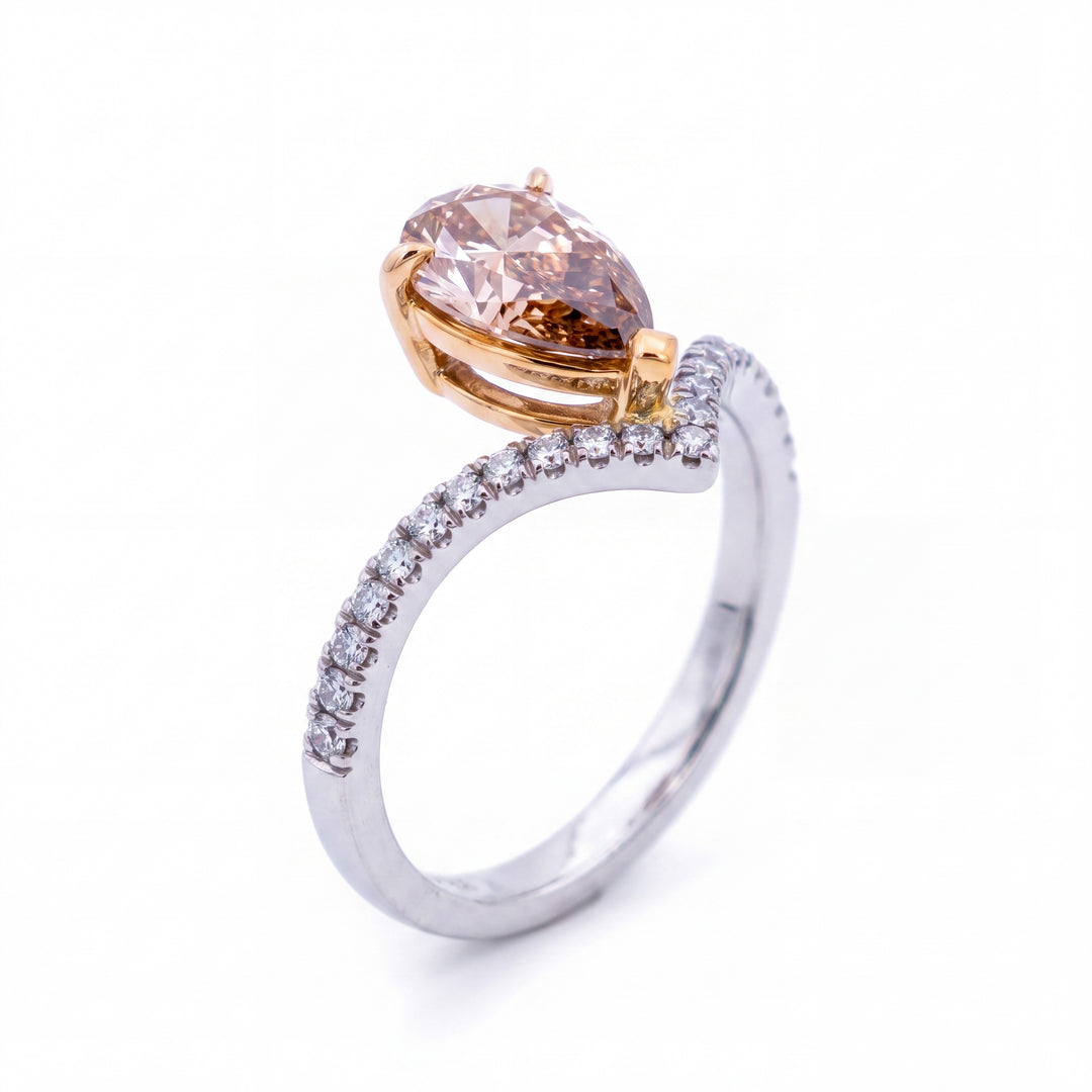 PEAR SHAPED CHAMPAGNE DIAMOND RING