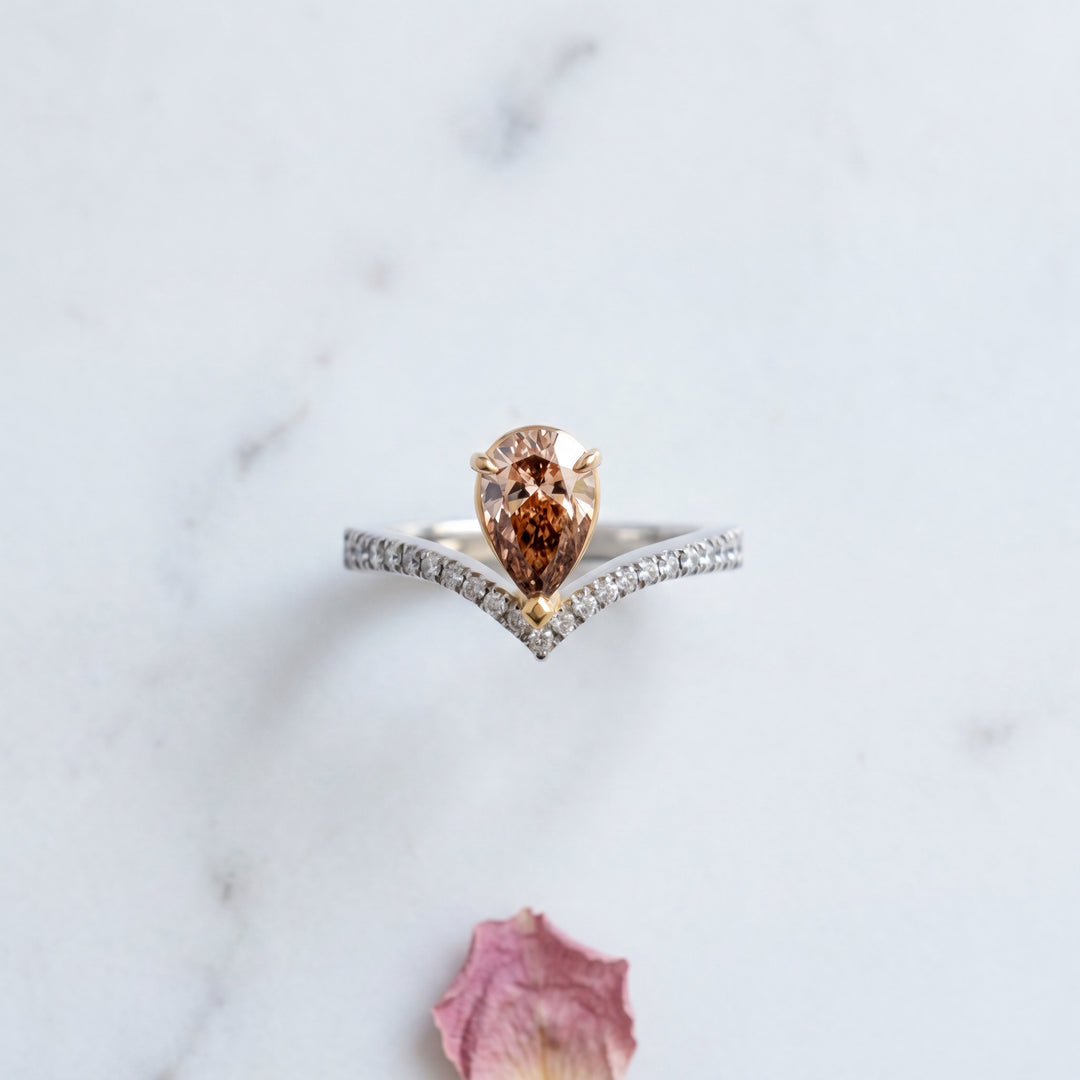 PEAR SHAPED CHAMPAGNE DIAMOND RING