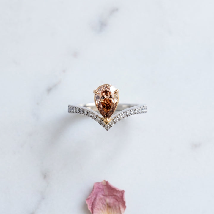 PEAR SHAPED CHAMPAGNE DIAMOND RING