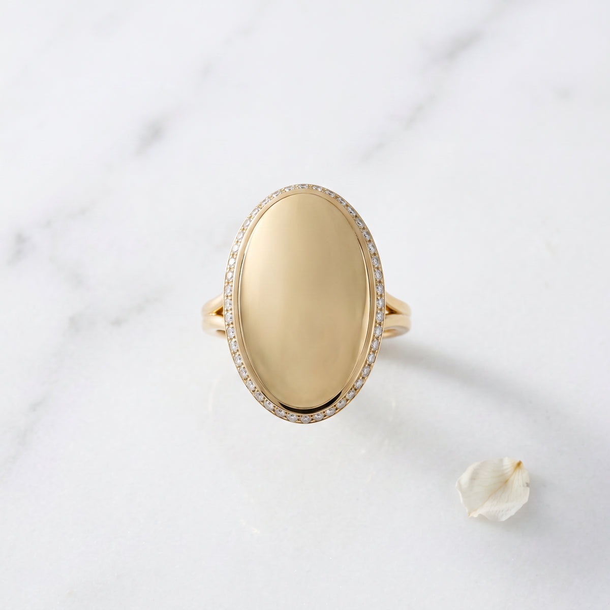 HANDCRAFTED 18CT YELLOW GOLD AND DIAMOND DOME RING