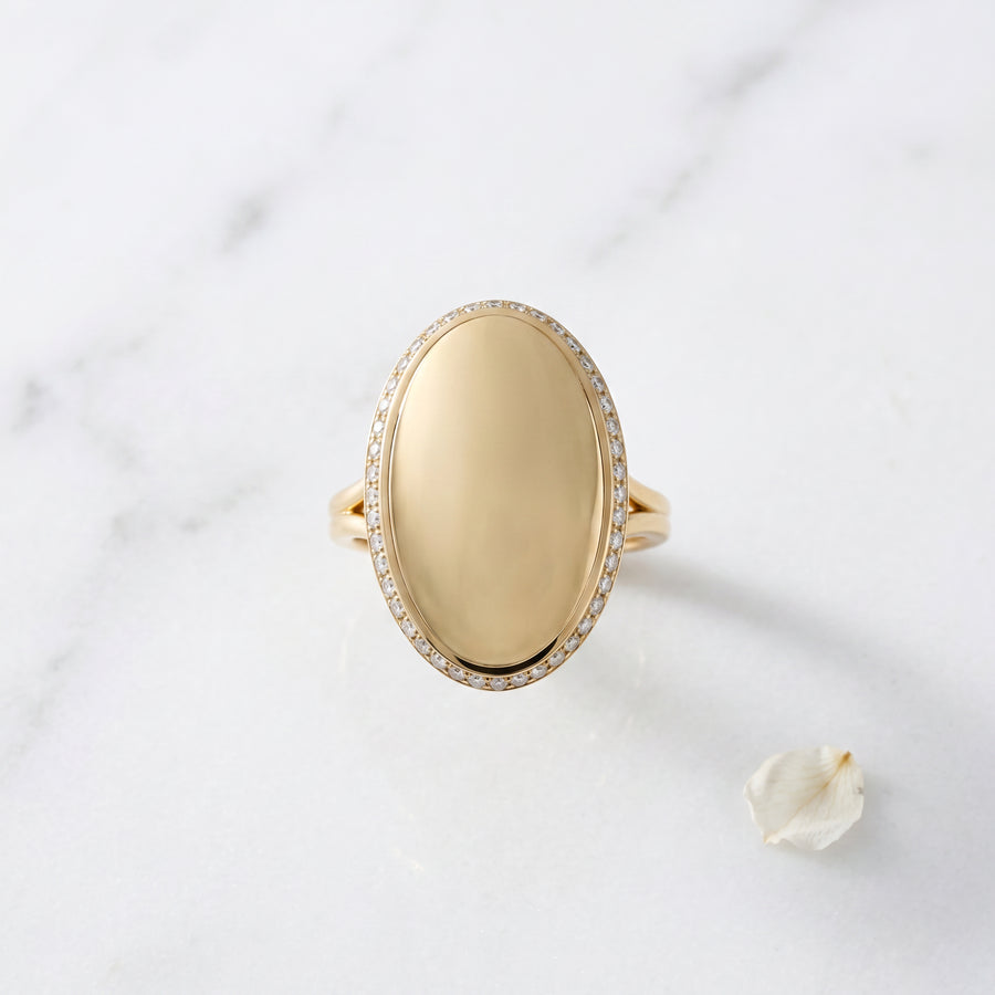 GOLD AND DIAMOND DOME RING