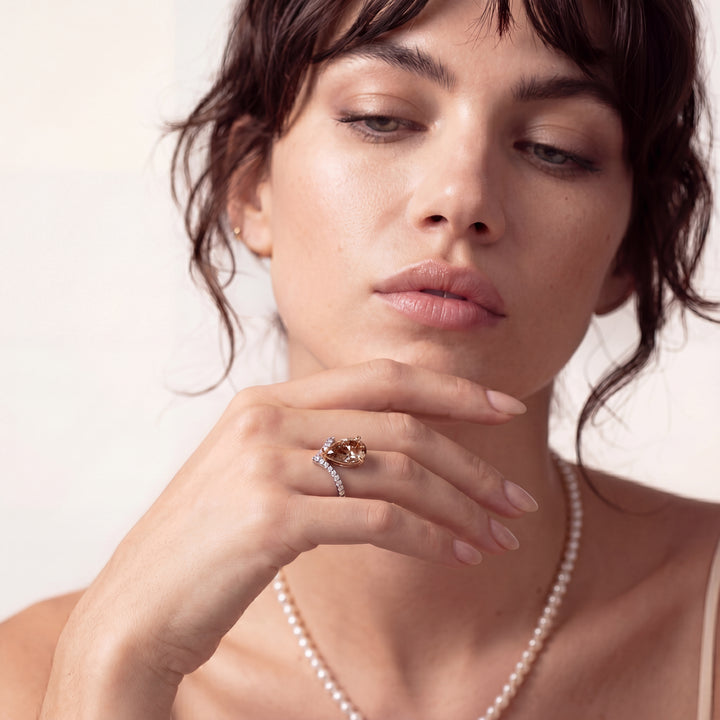 PEAR SHAPED CHAMPAGNE DIAMOND RING