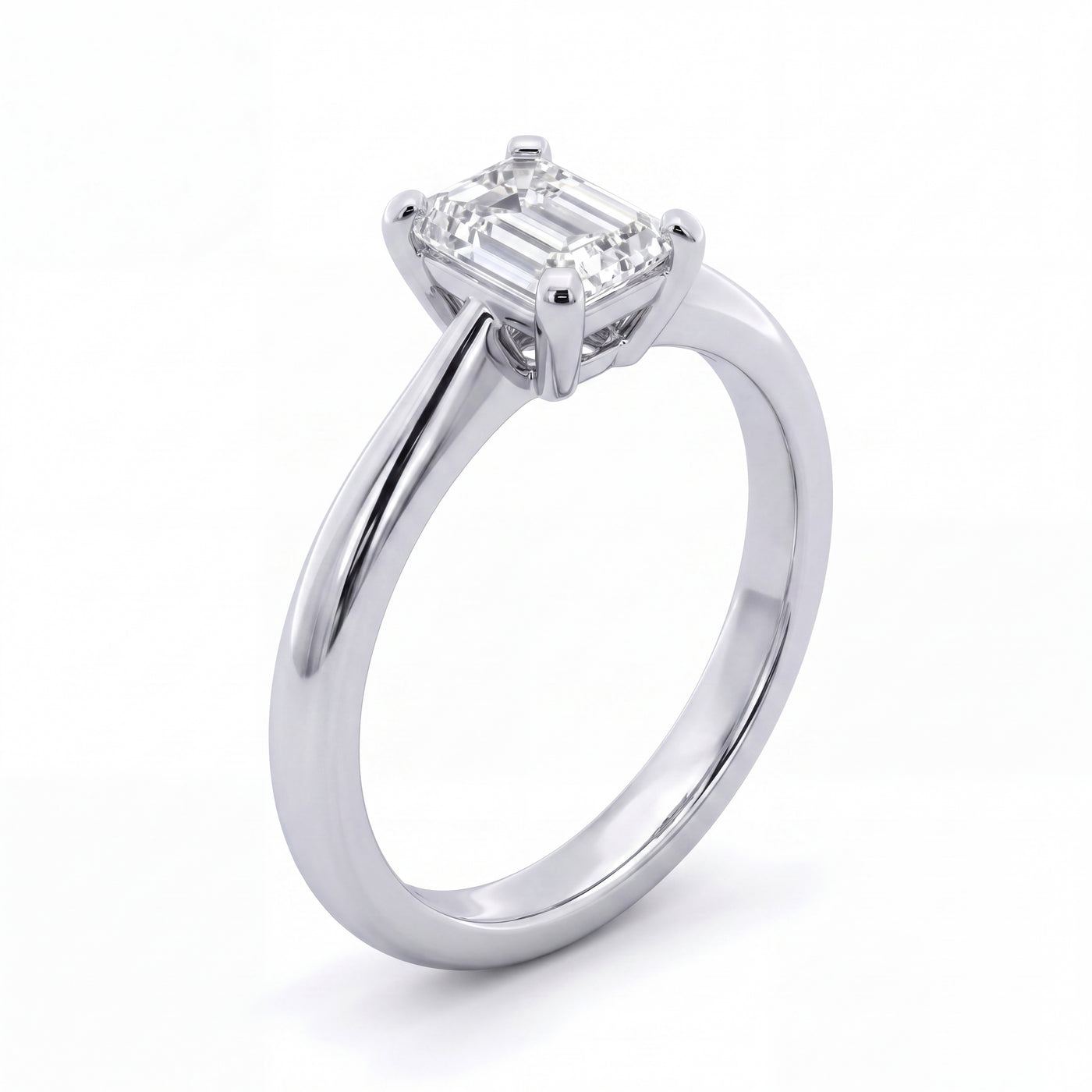EMERALD CUT DIAMOND RING - 0.76CT