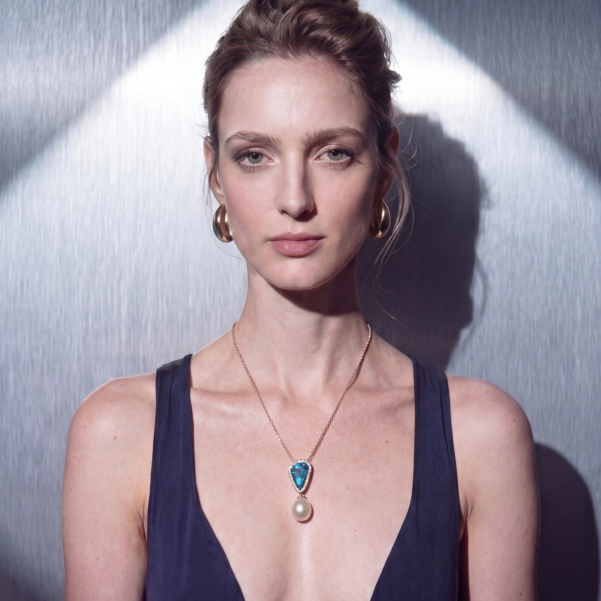 AUTORE OPAL, DIAMOND AND SOUTH SEA PEARL PENDANT