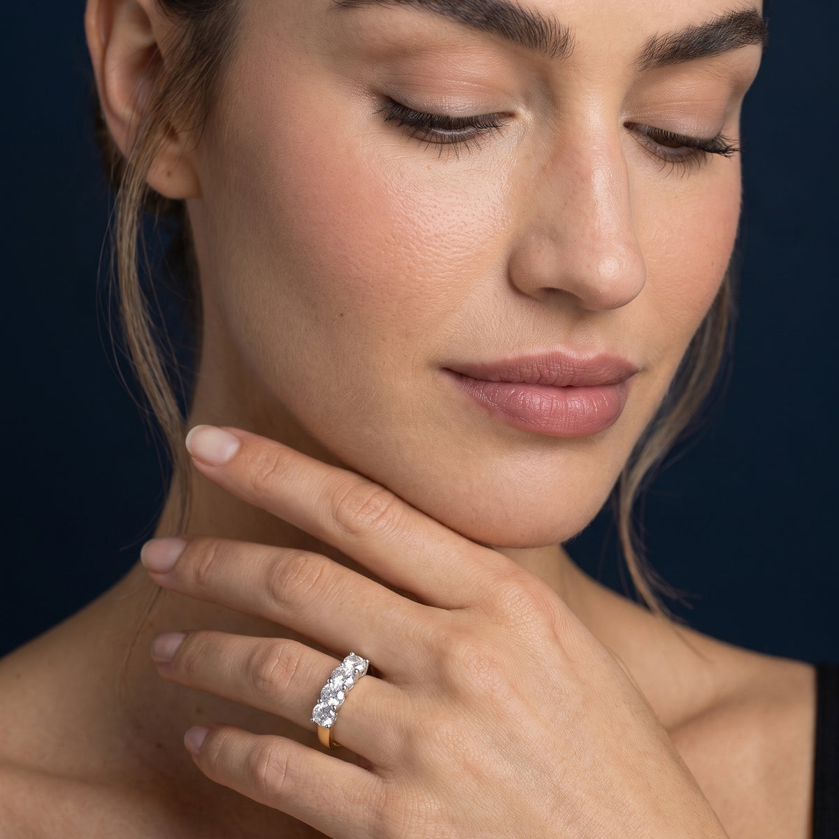 HANDCRAFTED 18CT YELLOW GOLD AND PLATINUM DIAMOND RING