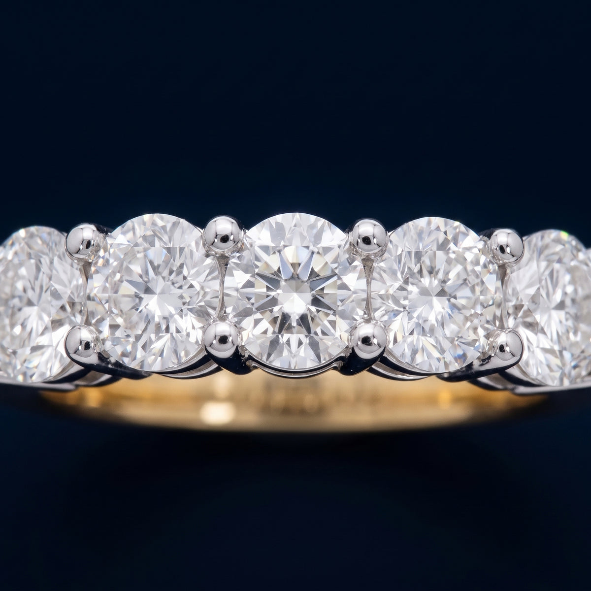 HANDCRAFTED 18CT YELLOW GOLD AND PLATINUM DIAMOND RING