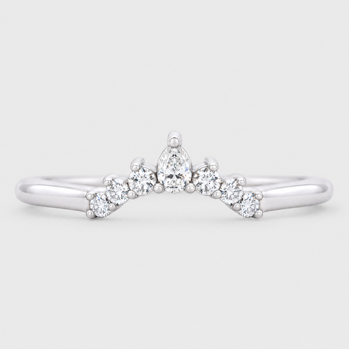 18ct White Gold Diamond Ring - Diana, front view