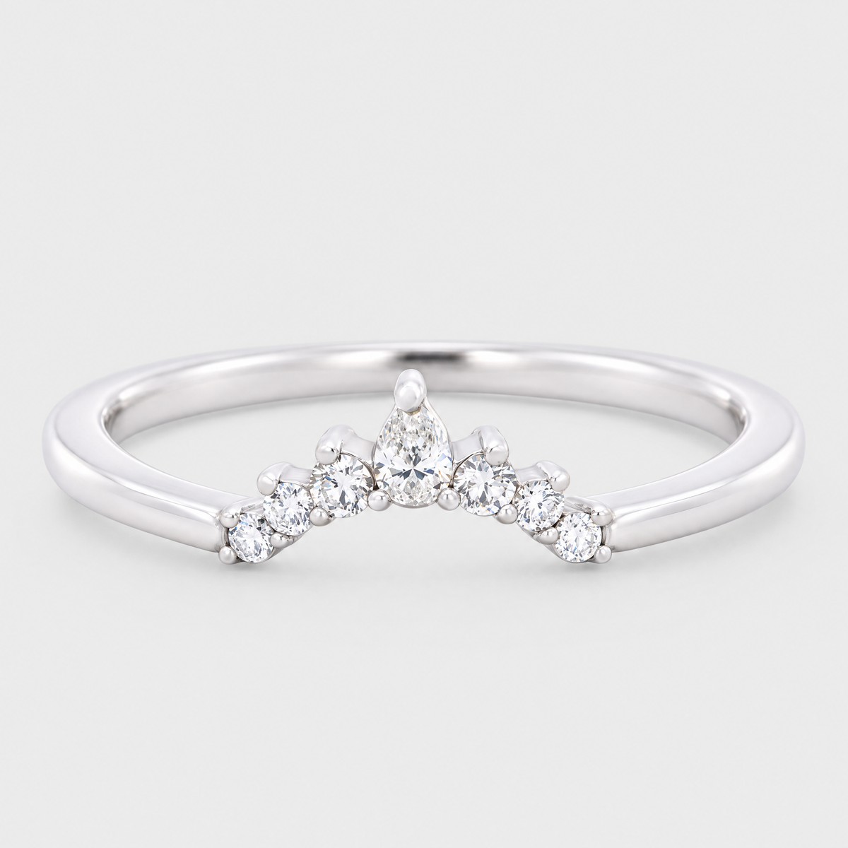 18ct White Gold Diamond Ring - Diana, front view