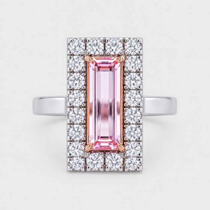 18ct White Gold Morganite Ring, front view