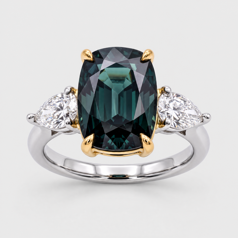 Sapphire and Diamond Ring, front view