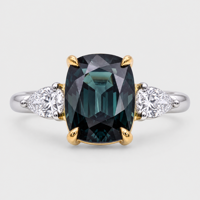 Sapphire and Diamond Ring, front view