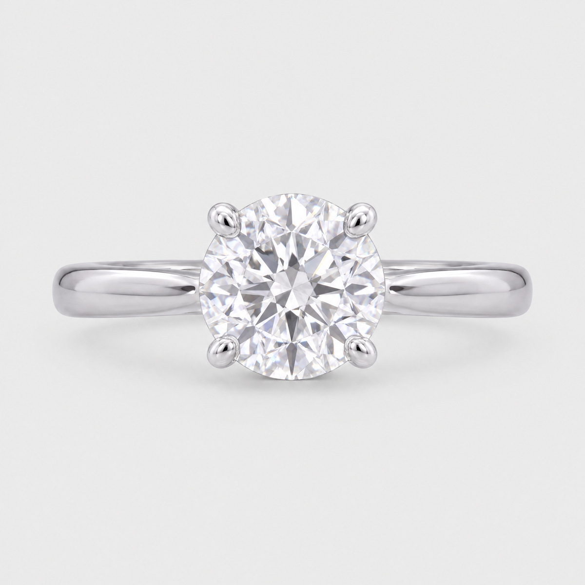 Platinum 0.90ct Diamond Solitaire Ring - Merida, front view