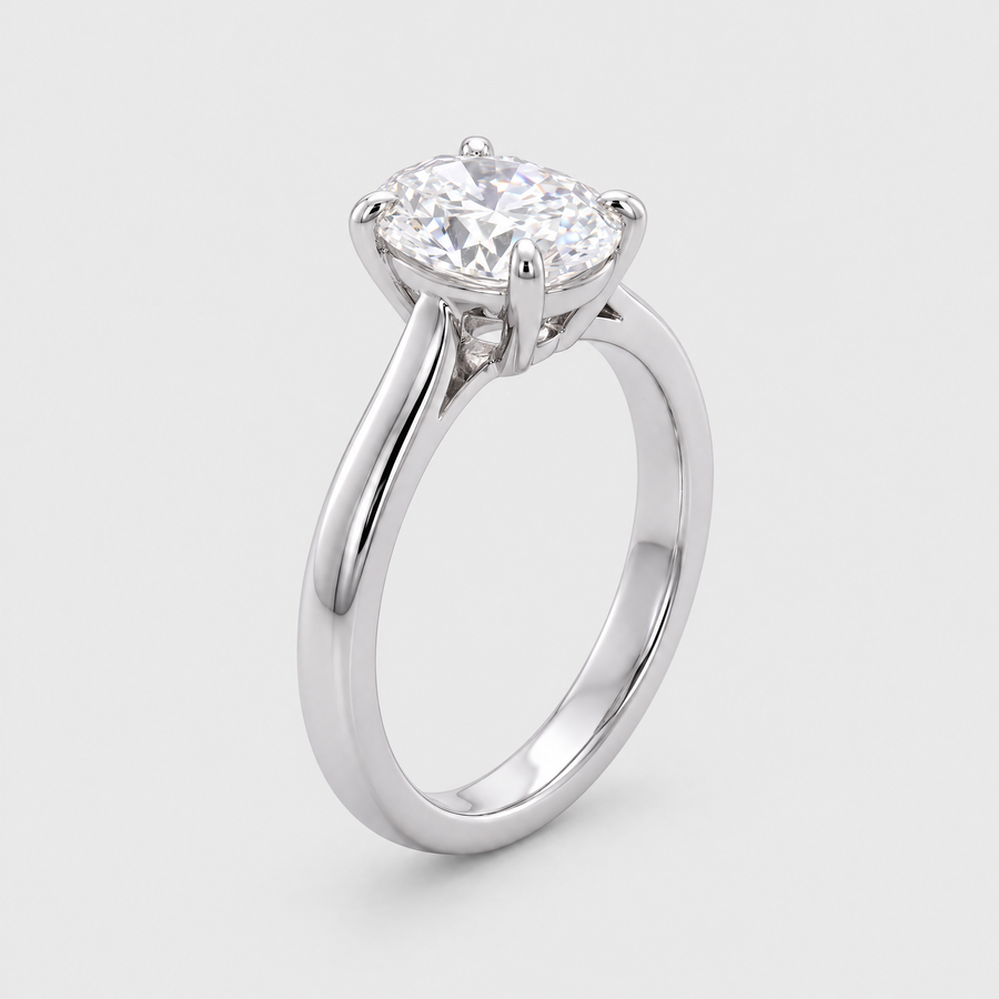 Platinum 0.90ct Diamond Solitaire Ring - Merida, front view