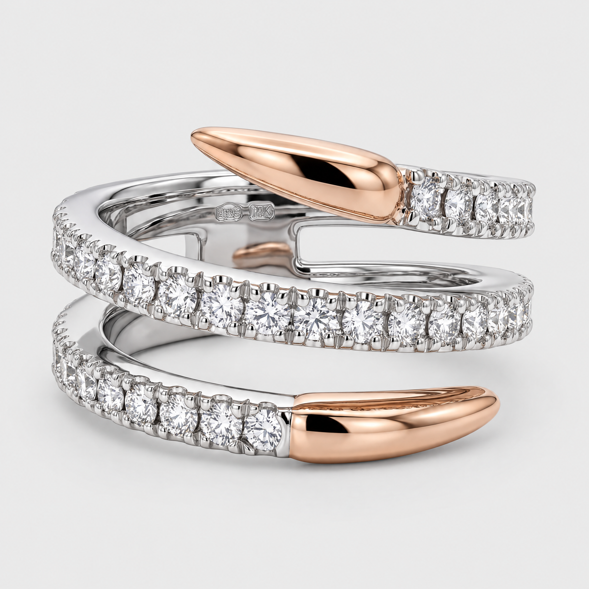 Diamond Coil Ring - Kyoko, front view