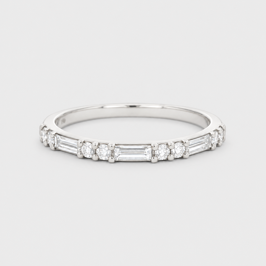 18ct White Gold Diamond Band - Love Me Do, front view