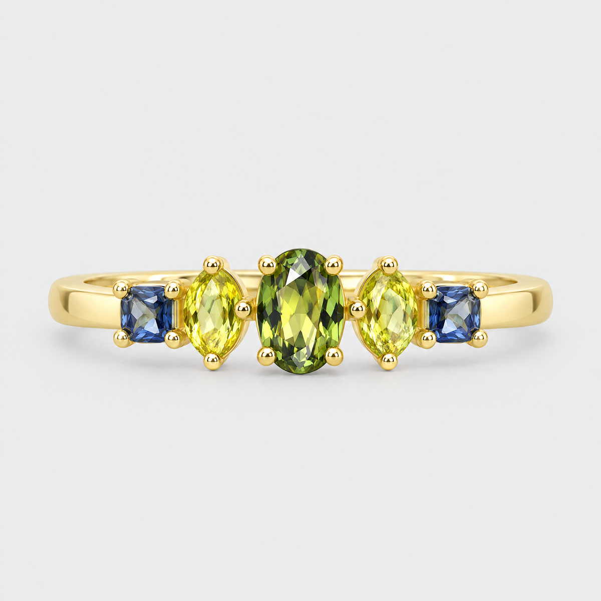 Multi Colour Sapphire Ring - Ophelia, front view