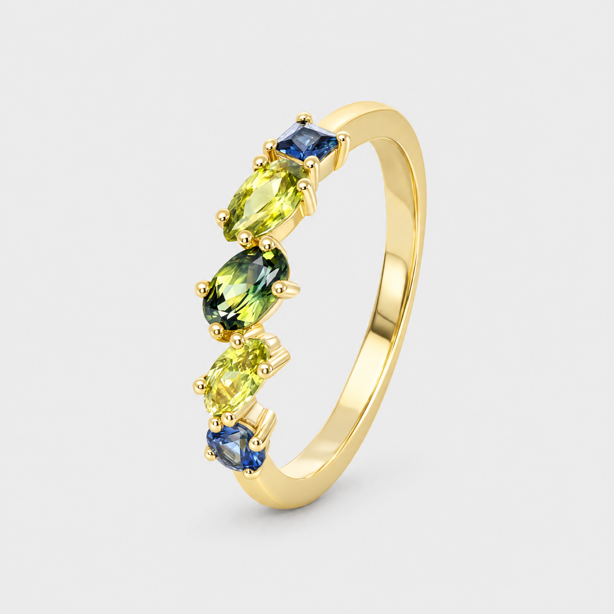 Multi Colour Sapphire Ring - Ophelia, front view